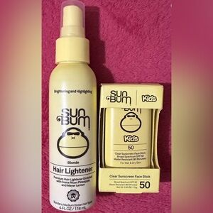 Sun Bum HAIR LIGHTENER Blonde Brightening
Highlighting 4 oz + Sunblock 0.53oz.